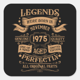 Sticker Carré Soirée de 50 ans vintage personnalisée
