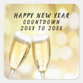 Sticker Carré Soirée et fête du toast du Nouvel An (Devant)