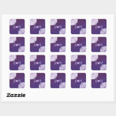 Sticker Carré Soirée Hydrangée violet Mariage (Feuille)