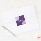 Sticker Carré Soirée Hydrangée violet Mariage (Enveloppe)