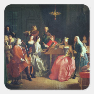 Sticker Carré Soirée musicale (huile sur toile)