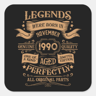 Sticker Carré Soirée personnalisée vintage de 35 ans