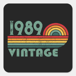 Sticker Carré Soirée personnalisée vintage de 35 ans