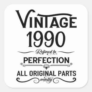 Sticker Carré Soirée personnalisée vintage de 35 ans