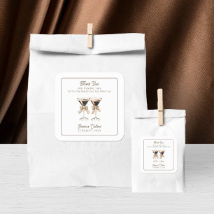 Sticker Carré Soirée Trente 30e Anniversaire Party Espresso Cock