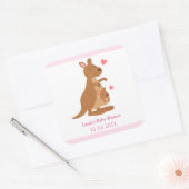 Sticker Carré Soirées Baby shower Kangaroo Cute (Enveloppe)