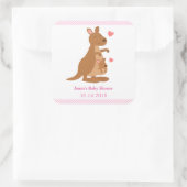 Sticker Carré Soirées Baby shower Kangaroo Cute (Sac)