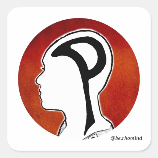 Sticker Carré Sois 100 dans l'autocollant Mind (Devant)