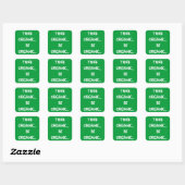 Sticker Carré Sois bio... (Feuille)