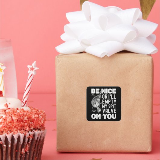 Sticker Carré Sois gentil Je Vide Ma Vanne à bec Musette Baroque (Fête)