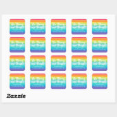 Sticker Carré Sois Joyeux et lumineux Rainbow Custom Christmas P (Feuille)