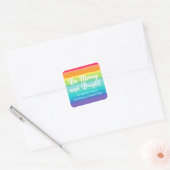 Sticker Carré Sois Joyeux et lumineux Rainbow Custom Christmas P (Enveloppe)