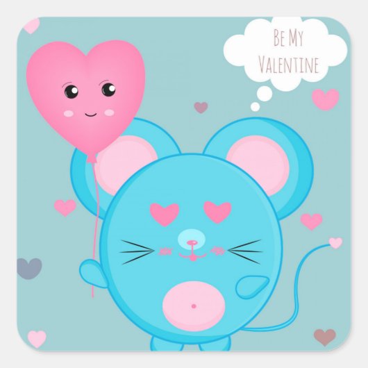 Sticker Carré Sois ma Saint Valentin (Devant)
