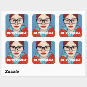 Sticker Carré Sois toi-même (Feuille)