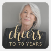 Sticker Carré Soixante-dixième anniversaire de la fête (Devant)