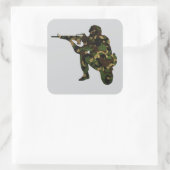 Sticker Carré Soldat Camouflé (Sac)