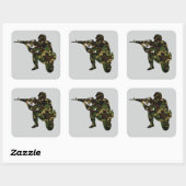 Sticker Carré Soldat Camouflé (Feuille)