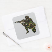 Sticker Carré Soldat Camouflé (Enveloppe)