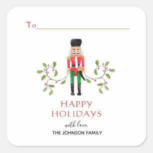 Sticker Carré Soldat casse-noisette Joyeuses Fêtes Cadeau