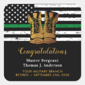 Sticker Carré Soldat de retraite (Devant)