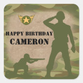 Sticker Carré Soldats de jouets de l'Armée verte (Devant)