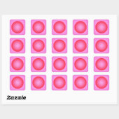 Sticker Carré Soleil Abstrait en corail, rose et argent (Feuille)