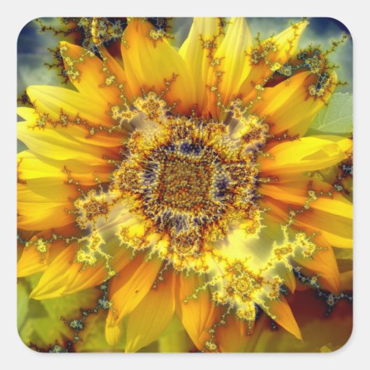 Sticker Carré Soleil de fleur (Devant)