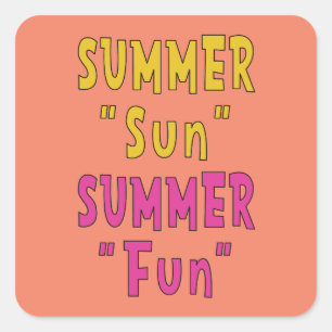 Sticker Carré Soleil d'été, plaisir d'été