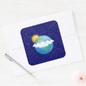Sticker Carré Soleil et Terre - (Enveloppe)