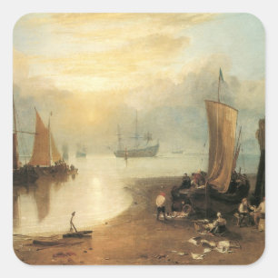 Sticker Carré Soleil levant à travers la vapeur par Joseph Turne