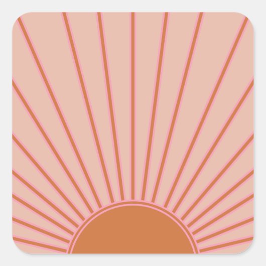 Sticker Carré Soleil lever Terracotta Terre Tons Soleil (Devant)