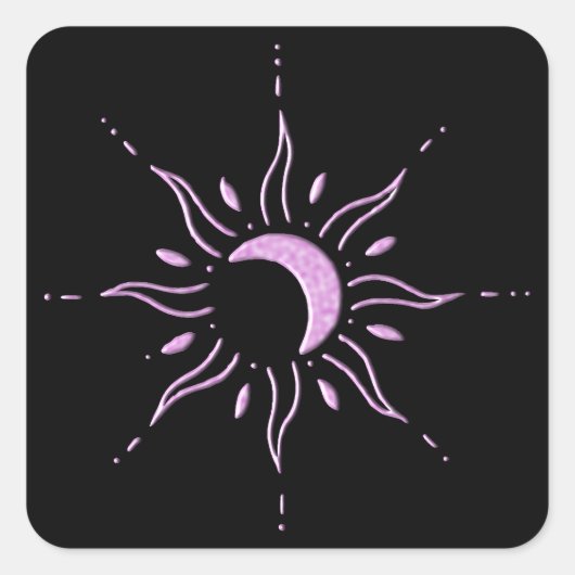 Sticker Carré Soleil rose (Devant)