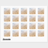 Sticker Carré Soleil Sur La Plage (Feuille)