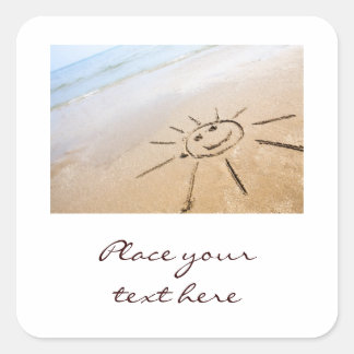 Sticker Carré Soleil Sur La Plage