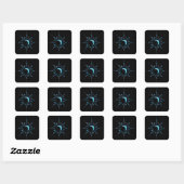 Sticker Carré Soleil Turquoise (Feuille)