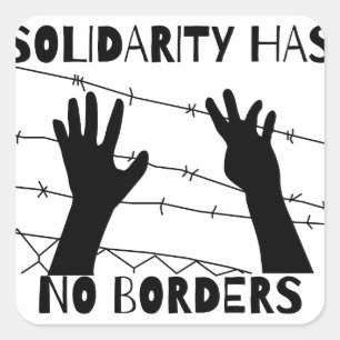 Sticker Carré Solidarité n'a pas de frontières