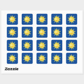 Sticker Carré Solstice d'été bleu le plus long jour de l'année (Feuille)