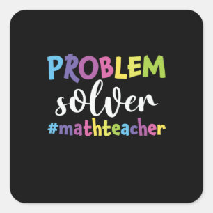 Sticker Carré Solveur du problème de l'enseignant en mathématiqu