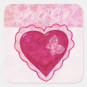 Sticker Carré SON adorable de fleurs de Valentine un BÉBÉ de