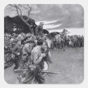 Sticker Carré Son armée a cassé pleurer et sobbing