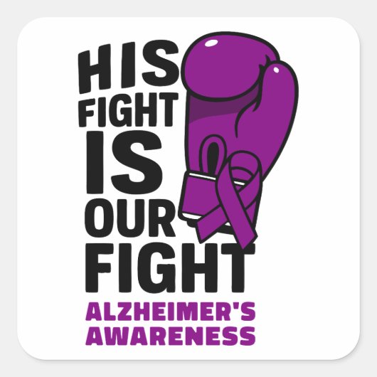 Sticker Carré Son combat est notre combat - La sensibilisation à (Devant)