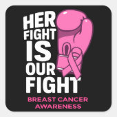 Sticker Carré Son combat est notre combat - Sensibilisation au c (Devant)