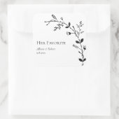 Sticker Carré Son Favori Meandering Vine Mariage Faveur (Sac)