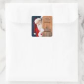 Sticker Carré Son nom est Santa Joyeux Noël (Sac)