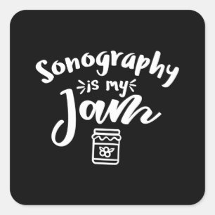 Sticker Carré Sonographe, Ultrasound technologie idée cadeau