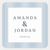 Sticker Carré Sophisticated Blue Minimalist Thank You (Devant)