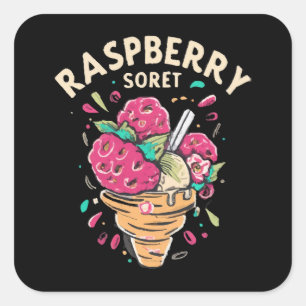 Sticker Carré Sorbet de framboise