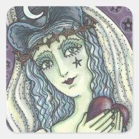 SORCERESS, BILLETS DE COEUR GOTH WITTER Carré SHEE
