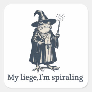 Sticker Carré Sorcier Grenouille Anxieux Drôle ADHD Neurodiversi