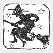 Sticker Carré Sorcière Dans Une Salle (Devant)